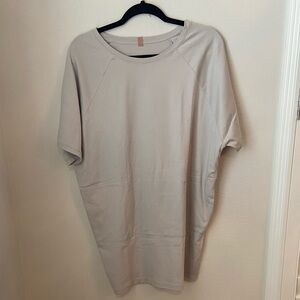 Lunya  Light Gray Pima Cotton Sleep Pocket Tee Dress
